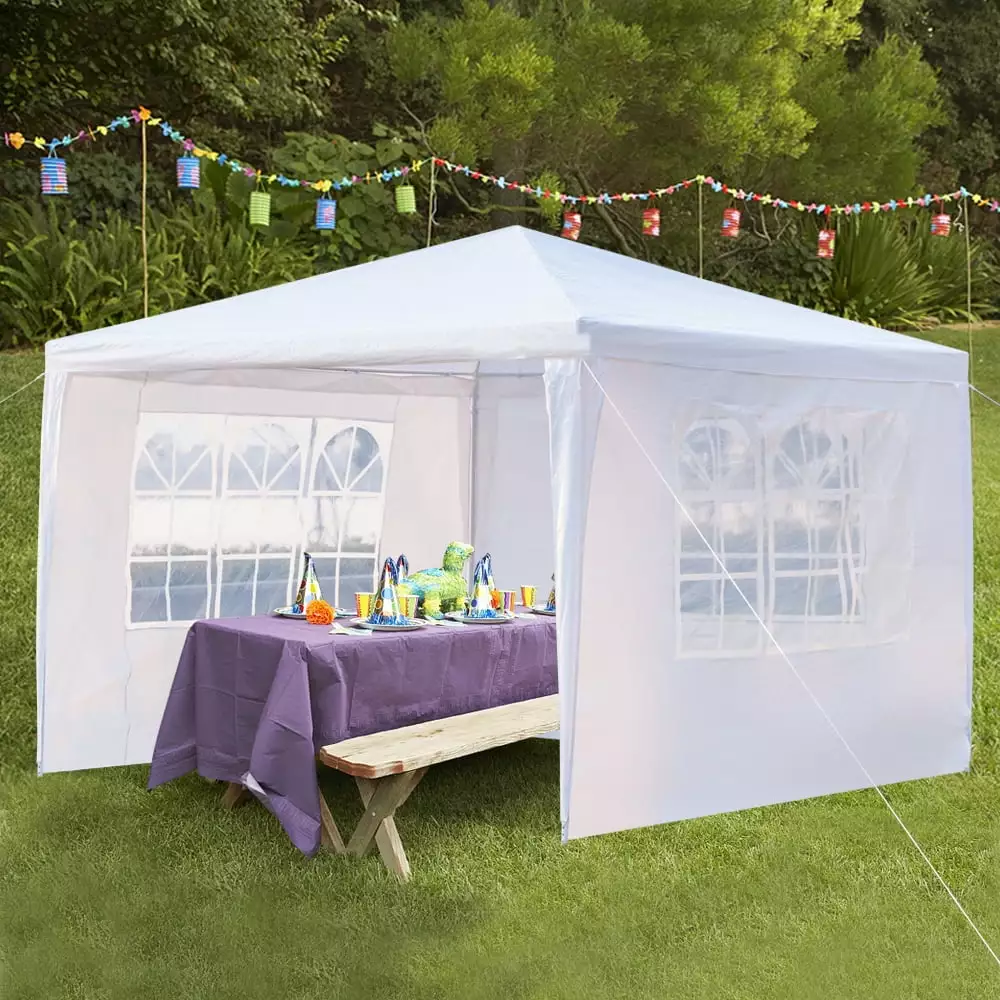 SEGMART 10x10 Canopy Tent 3 Removable Sidewalls Outdoor Gazebo Party Wedding Beach Camping Patio