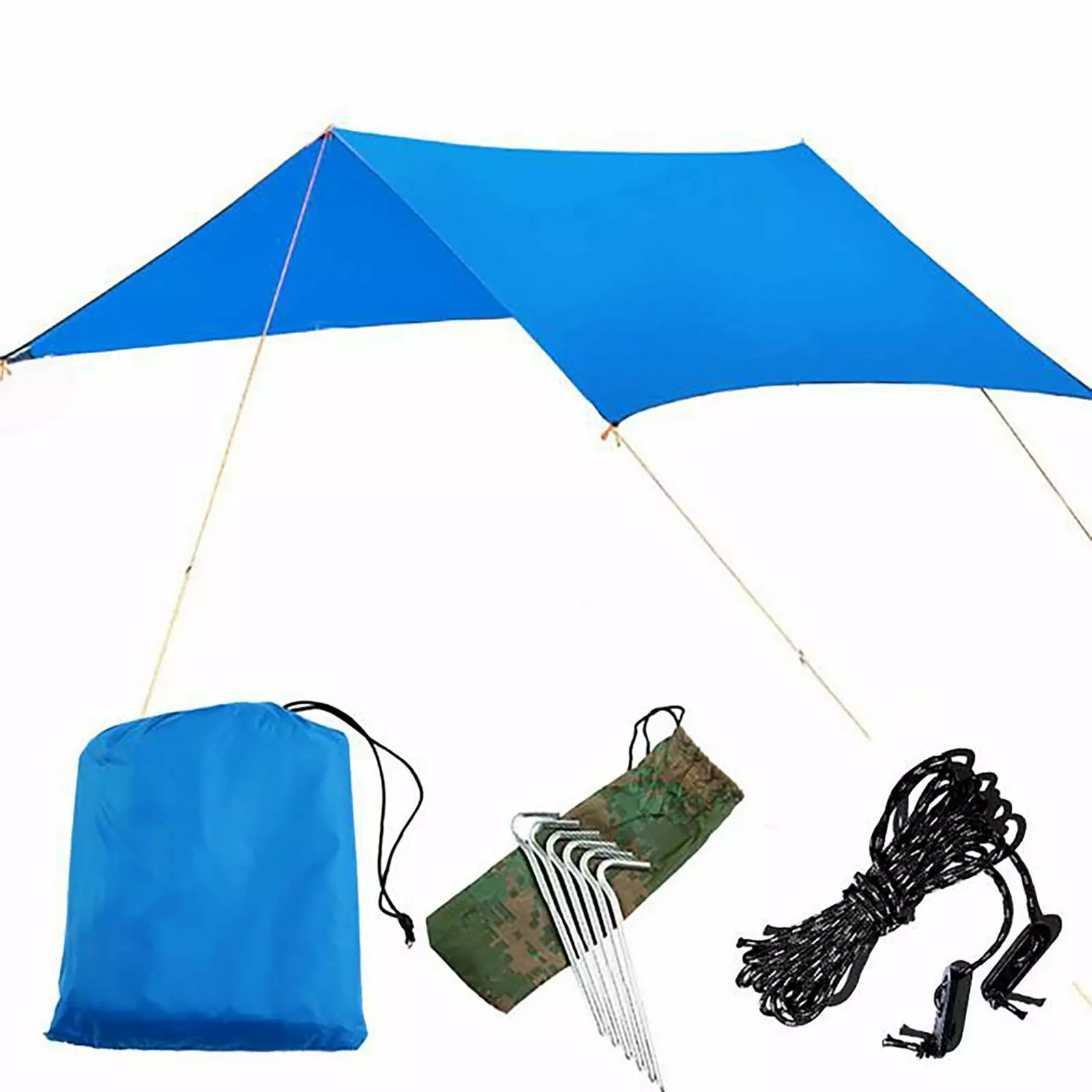 Zougou Outdoor Extra Large Canopy Sun Shade Beach Camping Tent 3x4 Meters Blue Hiking Backpacking