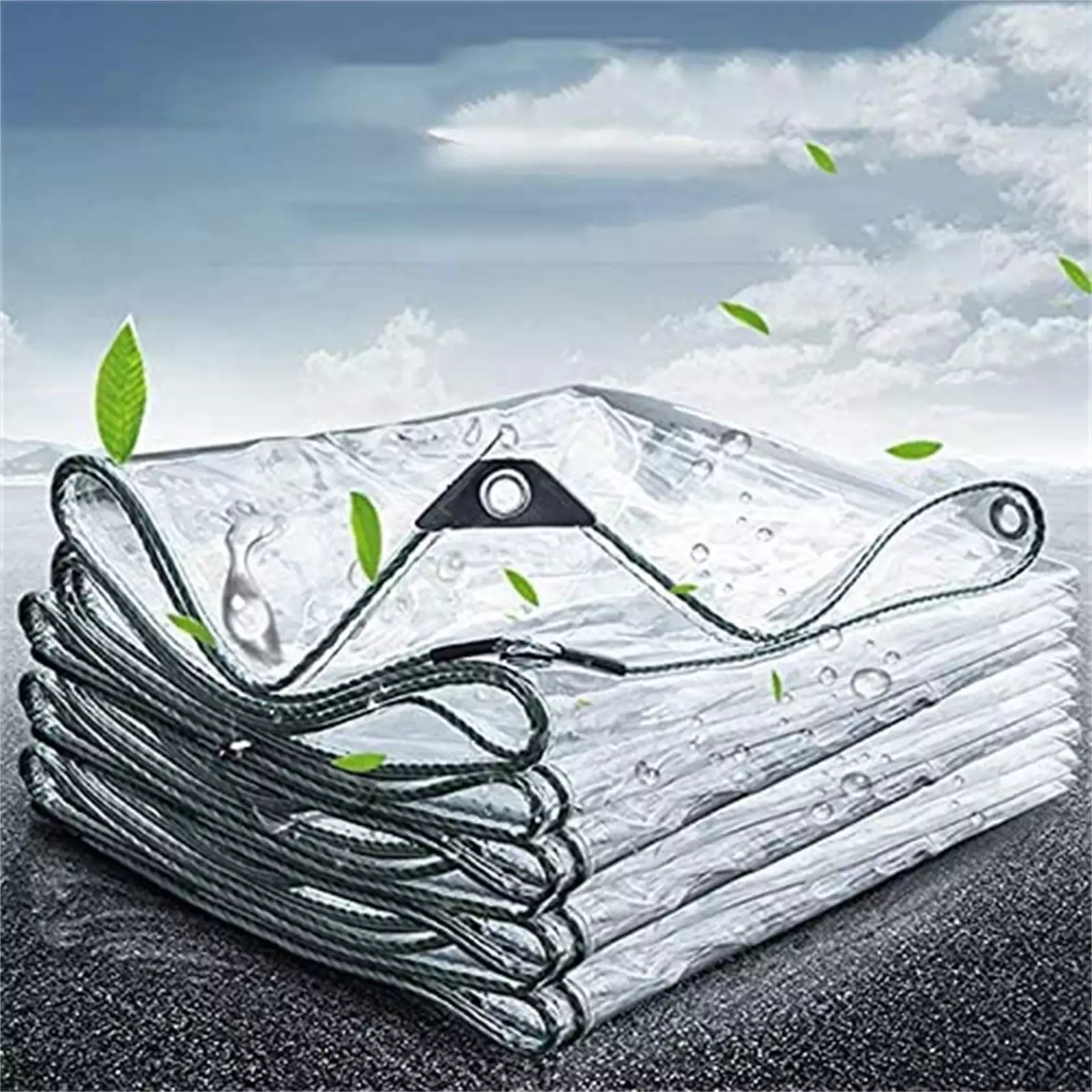 HACHUM Canvas Transparent Metal Eyelets Roof Camping Outdoor Patio Rain Shelter Solar