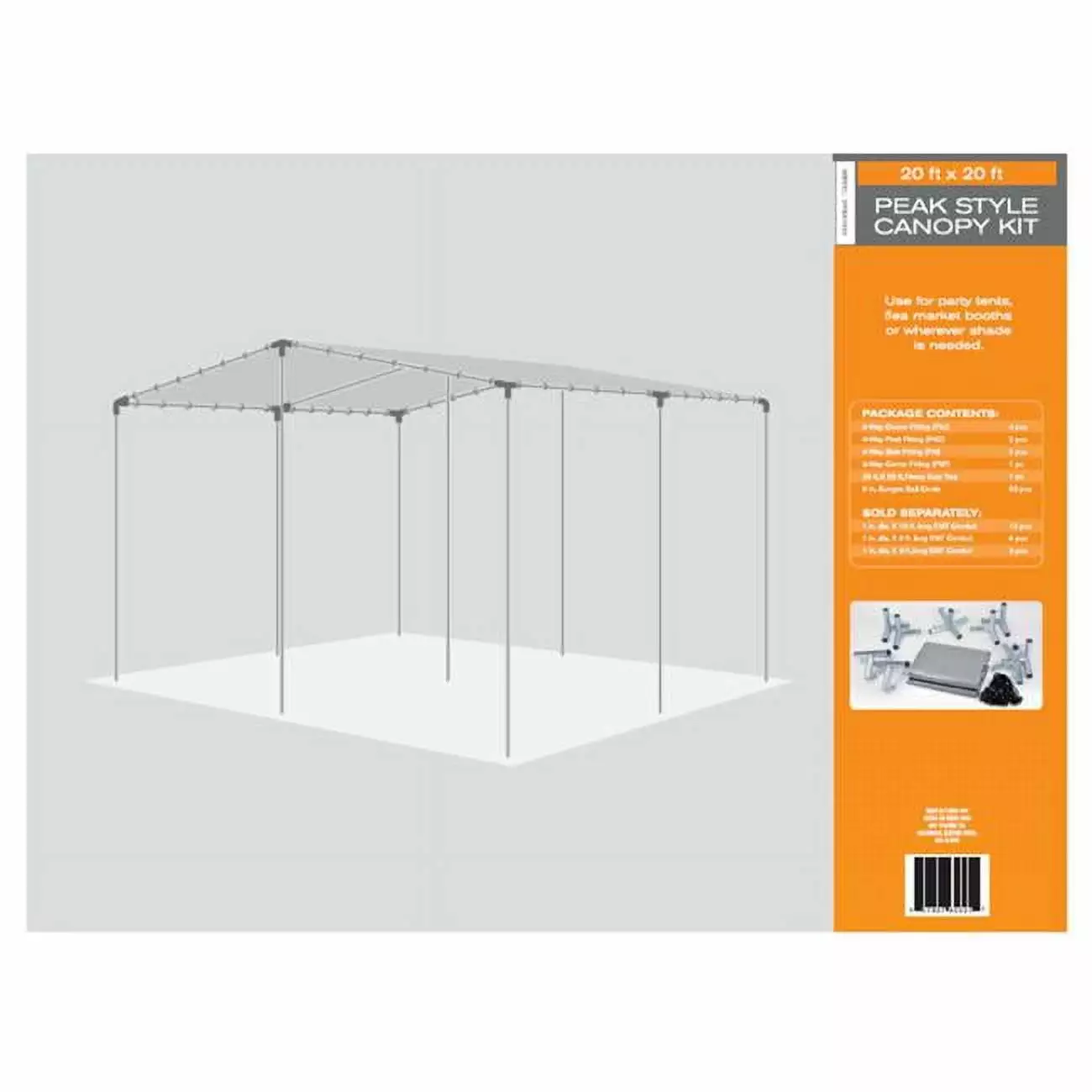 AHC 20x20 Heavy Duty Carport Canopy Tarp Silver Weatherproof Cover