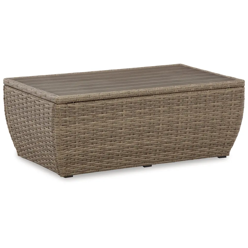 Signature Design Ashley Casual Sandy Bloom Outdoor Coffee Table Beige