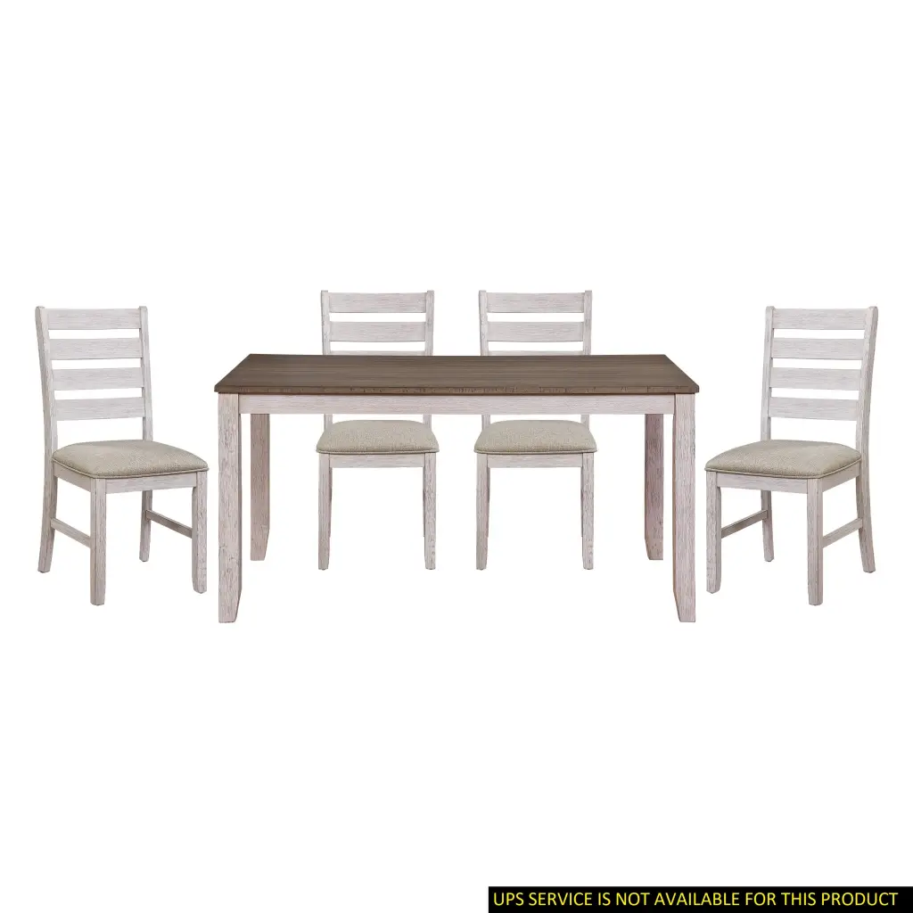 Grayish White and Brown 5 Piece Casual Dining Room Set kanepe