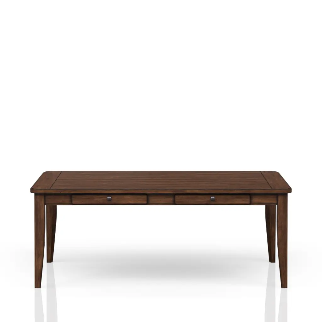 Casual Dining Table Four Storage Drawers Brown Finish ihomefurnishings