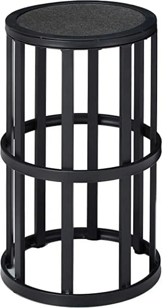 GDF Studio Marvin Outdoor Ceramic Tile Side Table Gray and Black GDFSTUDIO