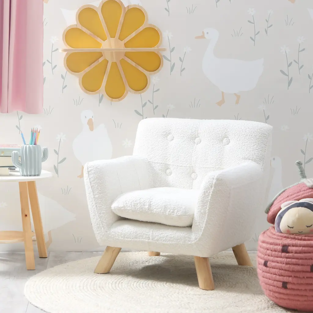 Jacey Kids Patchwork Chair Boucle Patchwork Cream Material b2714