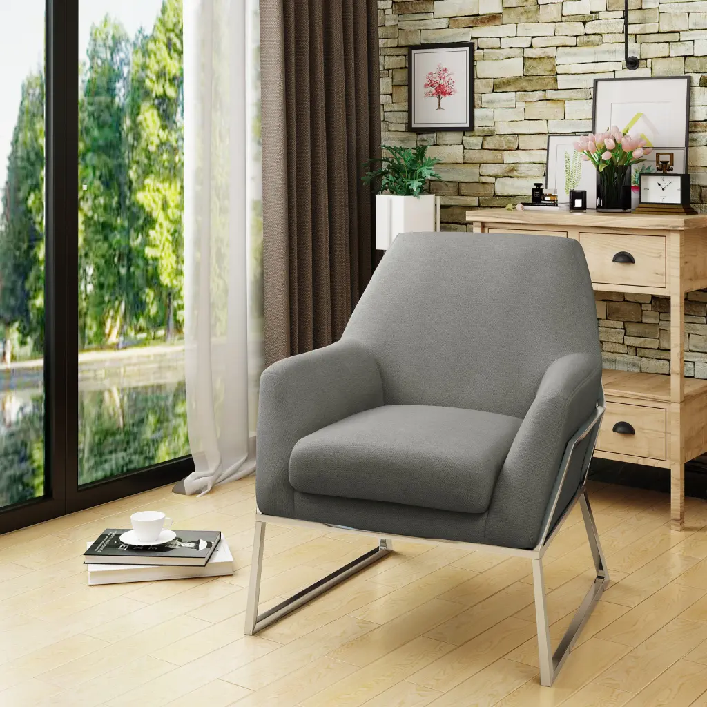 Modern Chair Grey Fabric nh-comfortcove