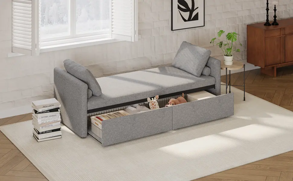Modern Upholstered Chaise Lounger Daybed Small Single Daybed 2 Drawers bed best