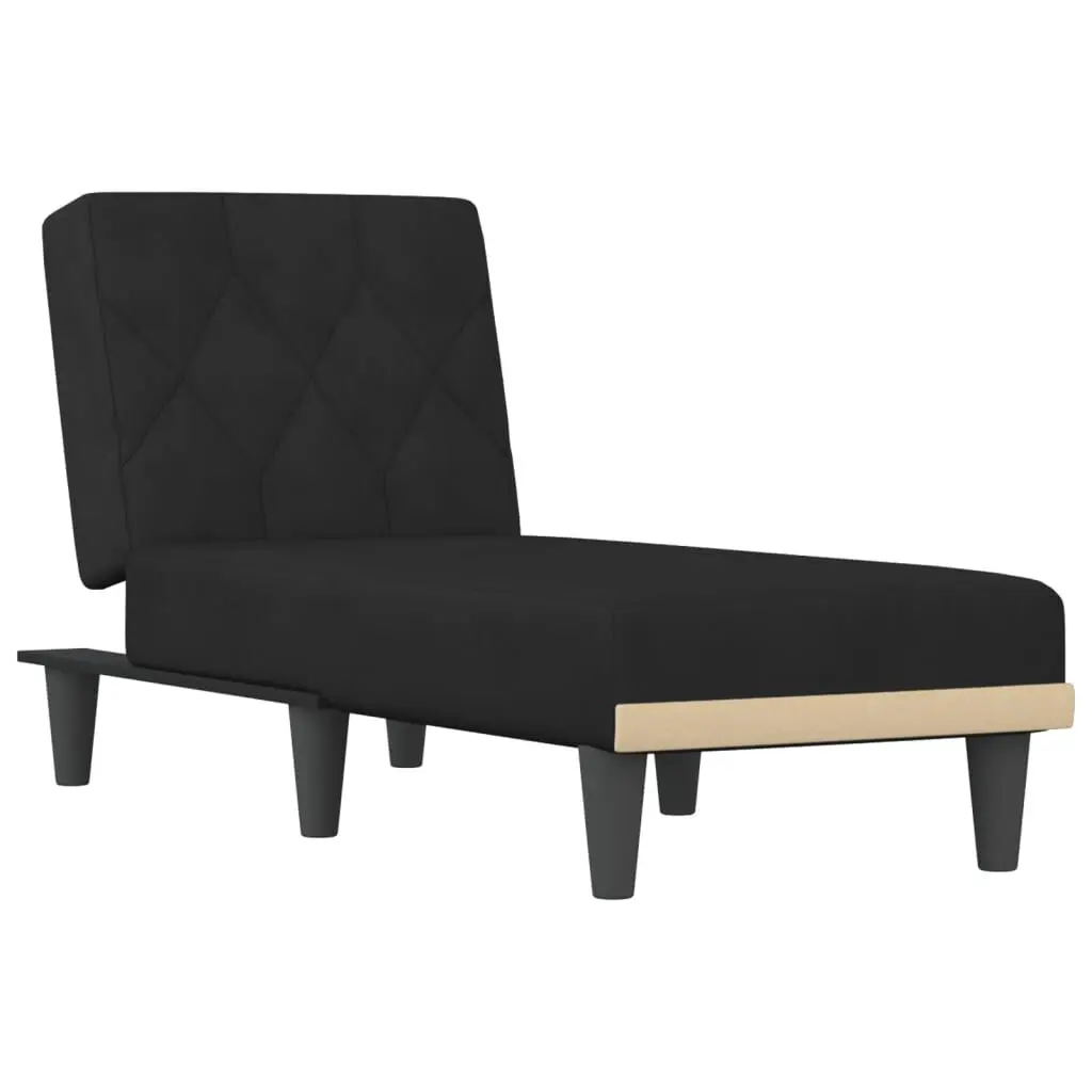 Black Velvet Chaise Longue Modern Living Room Lounge Chair