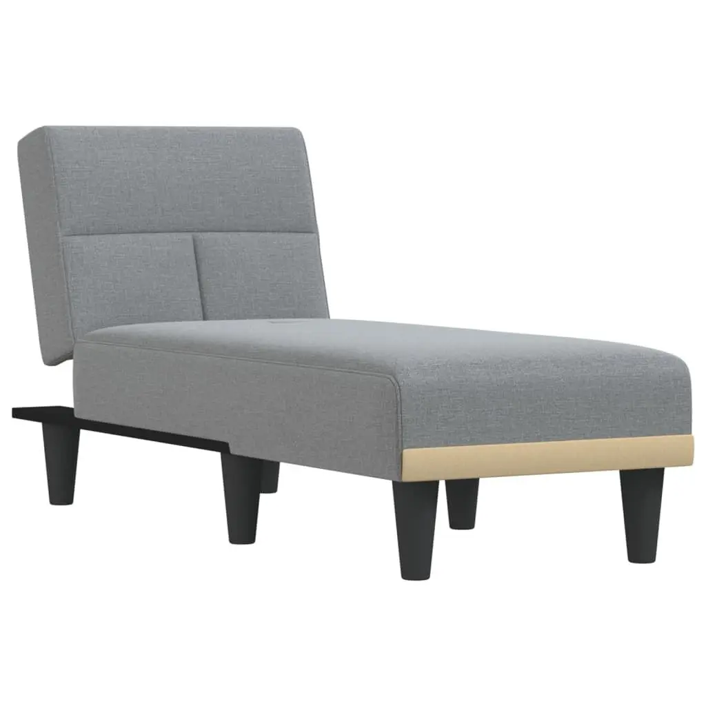 Chaise Longue Light Gray Fabric Comfortable Lounge Chair Home