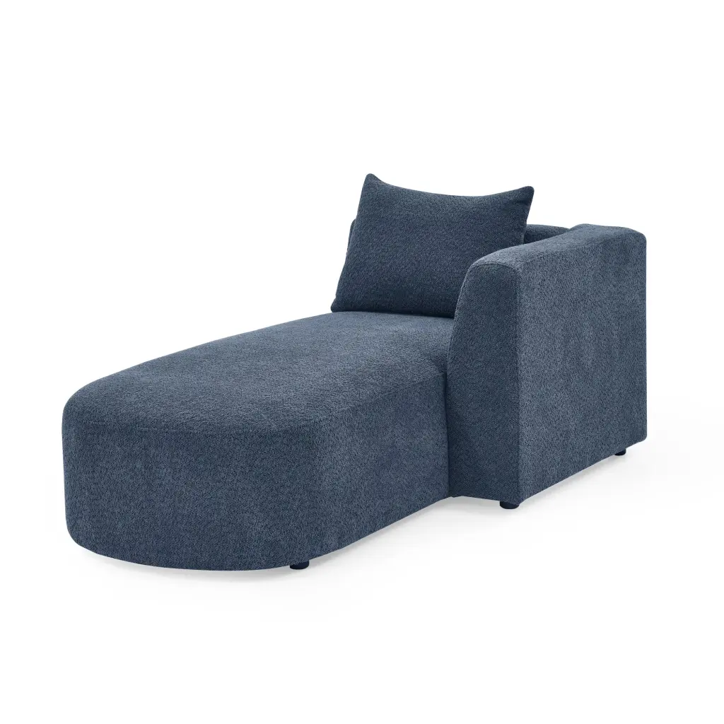 Right Chaise Modular Sofa Navy Foam Reclining Sectional Piece Adjustable Headrest chuangyuan smart home