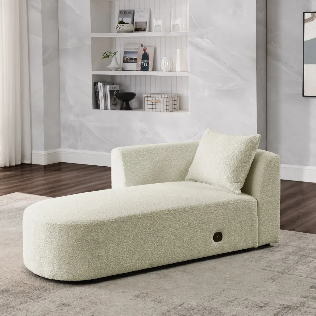 Right Side Chaise Modular Sofa Beige Foam chuangyuan smart home