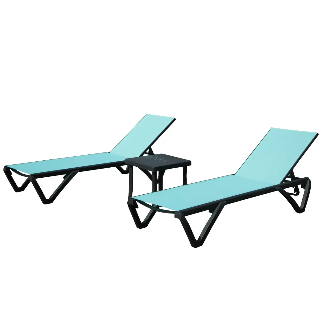Light Metal Polymer Patio Chaise Lounge Outdoor Chair Side Table crefise patio life