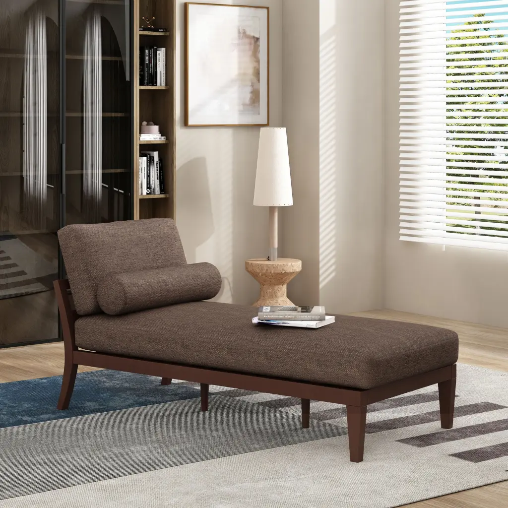 Modern Brown Chaise Lounge Chair Living Room or Bedroom nh-perfect home