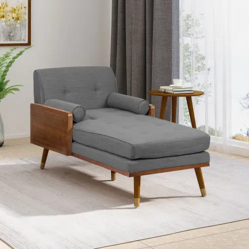 Chaise Lounge Grey Material Comfortable Relaxation Furniture nh-purenest--canada-