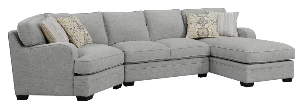 Berza Gray Right Side Facing Chaise Sectional Gray Foam Engineered Wood Modern Living Room Sofa wallace - bay