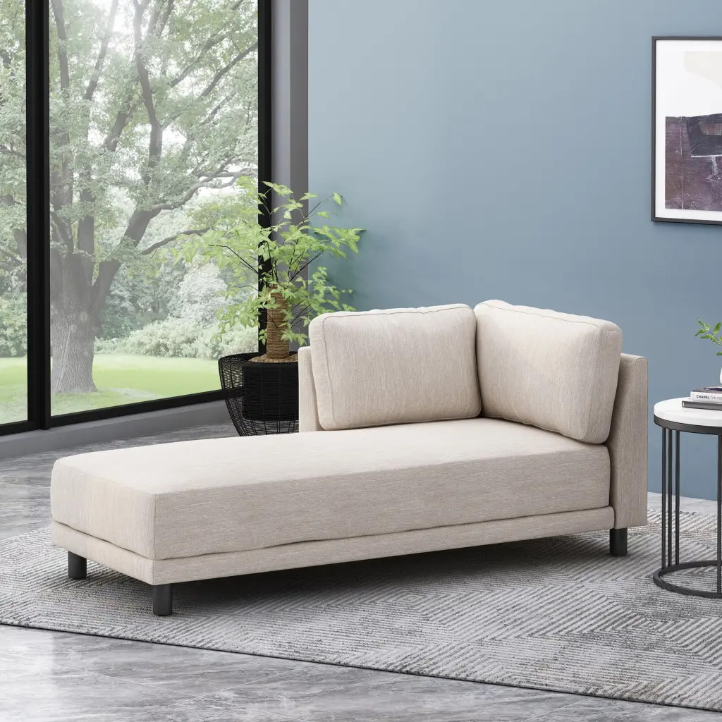Chaise Lounge Beige Material, Comfortable Living Room Recliner nh-purenest