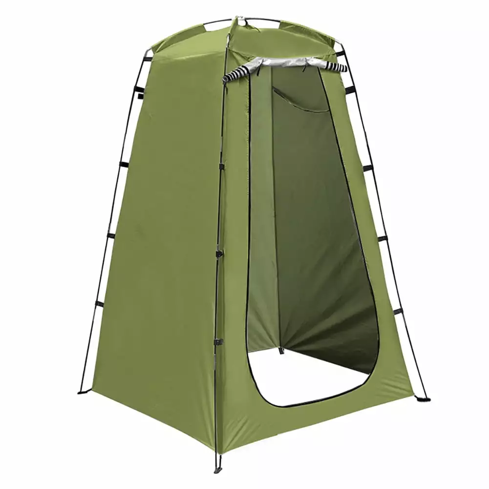 Outdoor Bath Tent Folding Privacy Mobile Toilet UV Protection Army Green