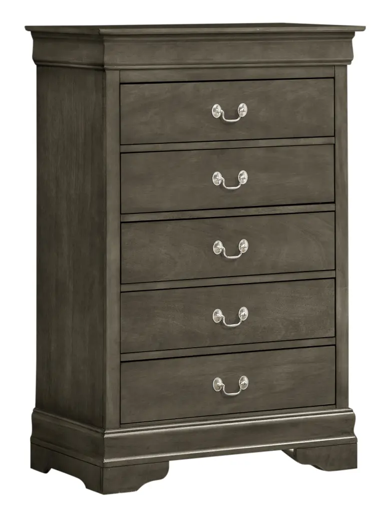Louis Phillipe G3105 Gray Particle Board Chest Dresser glory furniture