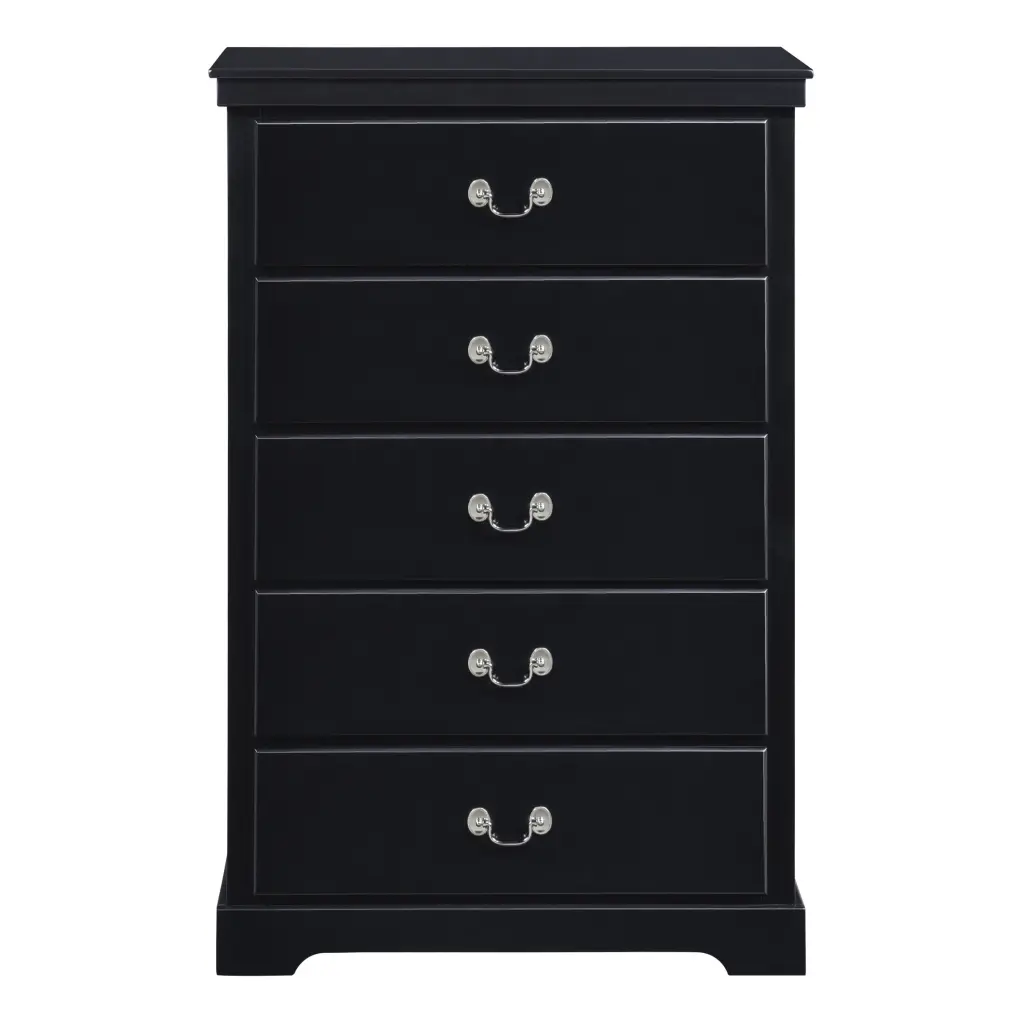 Classic Traditional 5 Drawer Chest Black Finish Bedroom Dresser Modern Furniture kanepe