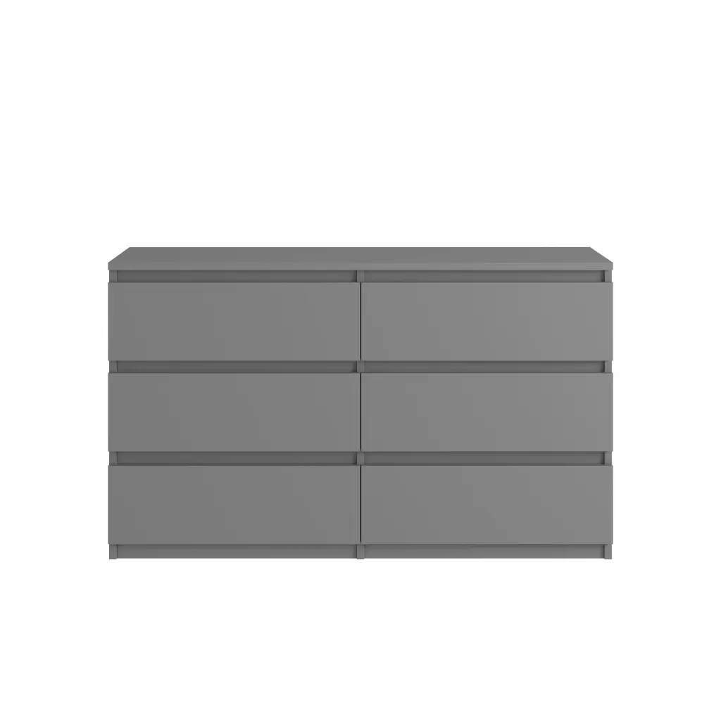 Grey Large 6 Drawers Chest Drawers, Dresser Table 5 Drawers zr furniture
