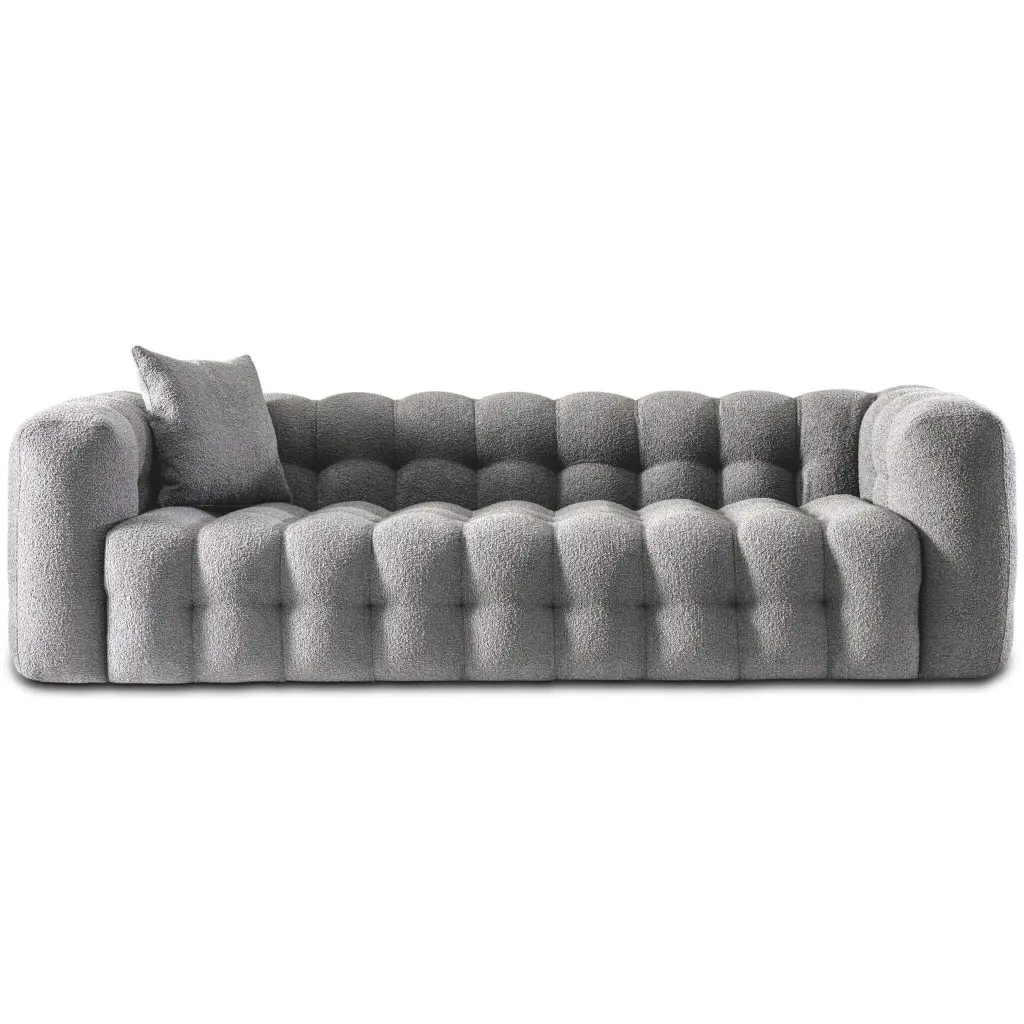Eden Modern Tufted Chesterfield Boucle Material Sofa Gray Timber Primary Living ashcroft furniture