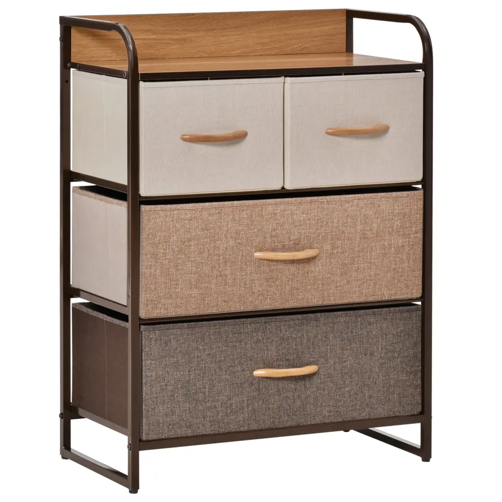 Homcom 4 Drawer Dresser Material Drawers 3 Tier Storage Organizer Bedroom aosom business