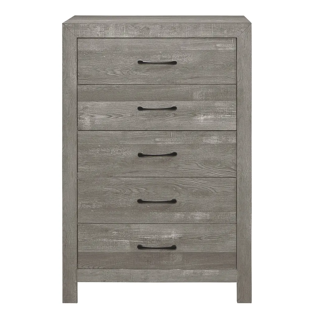 Rustic Design Gray Finish 1Pc Chest Storage Drawers Black Metallic Handles kanepe
