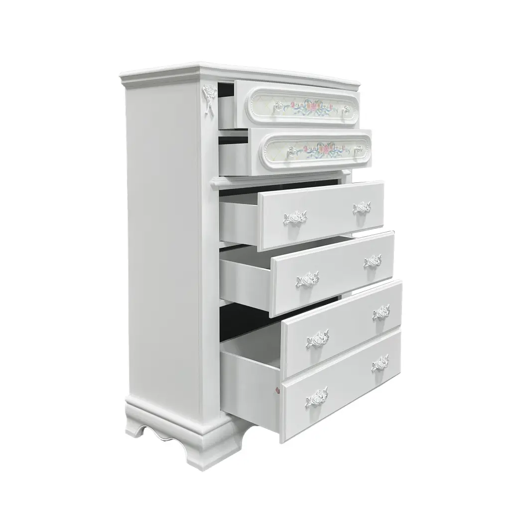 Flora Chest White Finish Wooden Storage Cabinet Bedroom acme onsite store