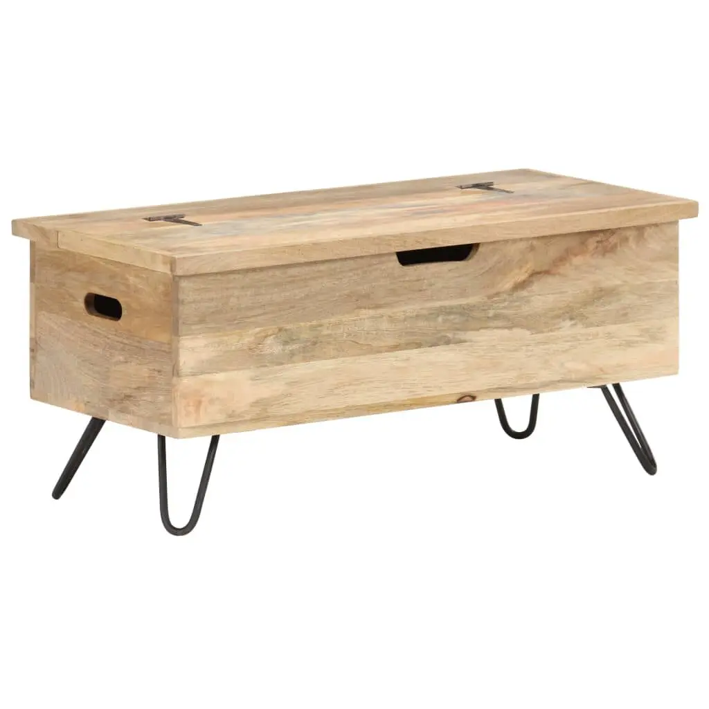 Chest 35.4x15.7x17.7 Inch Solid Mango Wood - Rustic Storage Trunk