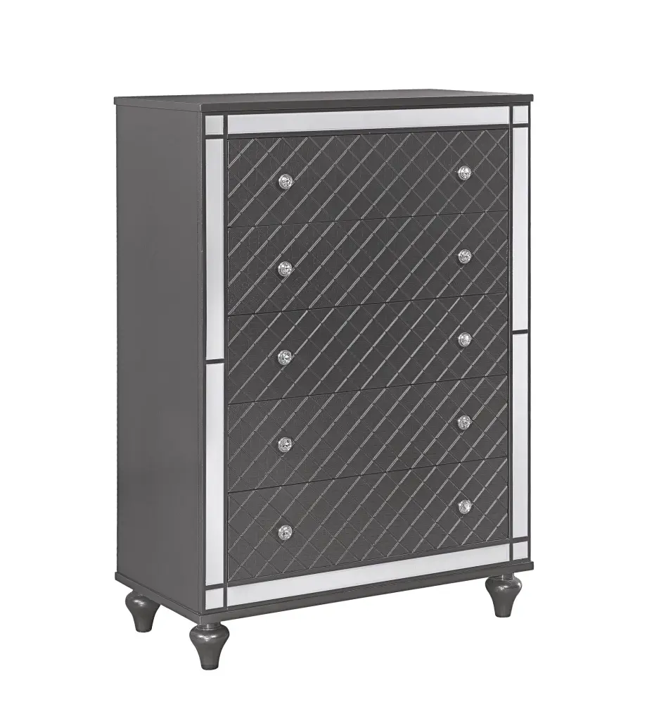 Refino Chest Dark Gray Timber Storage Cabinet crown mark inc