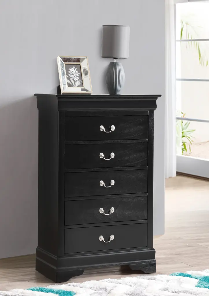 Louis Philippe G02150 Chest Black Black Particle Board glory furniture