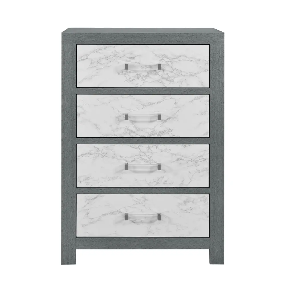 Rush Grey Chest Solid Wood and MDF Construction luxe modern furniture
