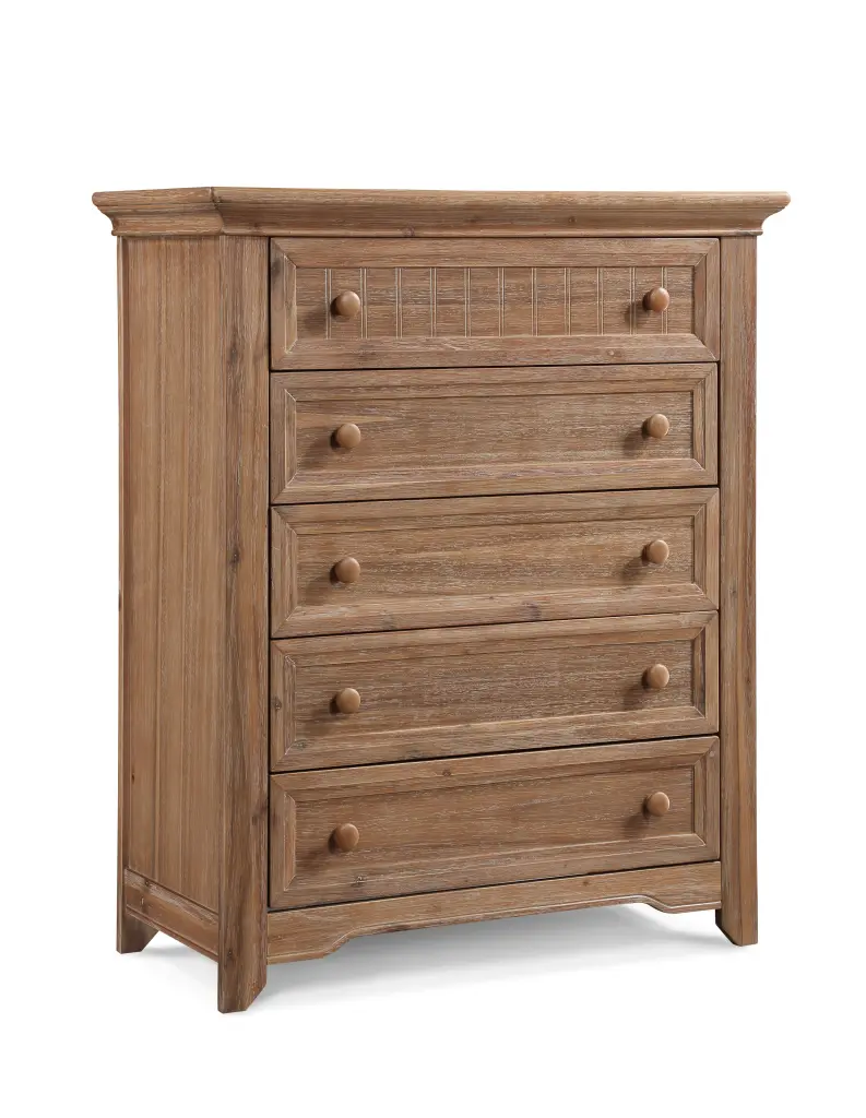 Winchester 5 Drawer Chest Biscotti Beige Solid Timber simple living