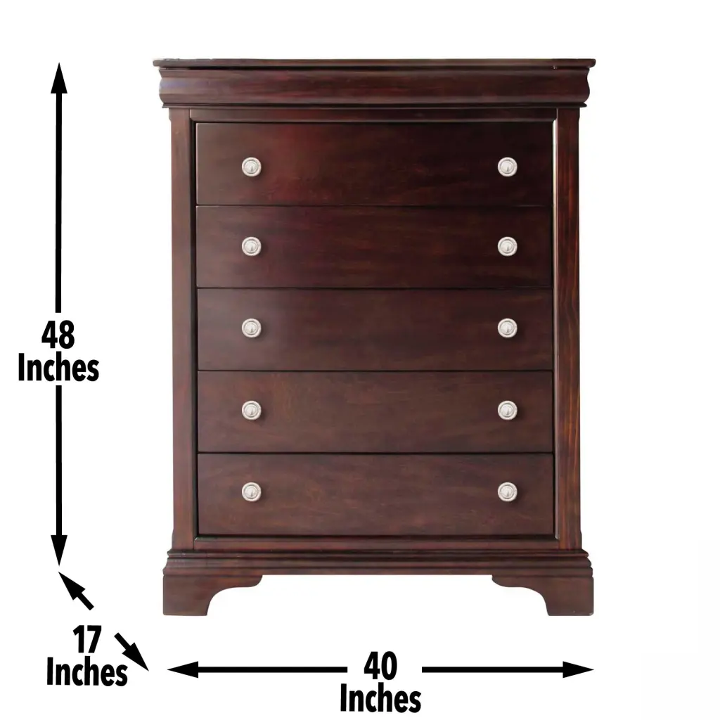 Dominique Chest Dark Brown Solid Timber Finish steve silver furniture