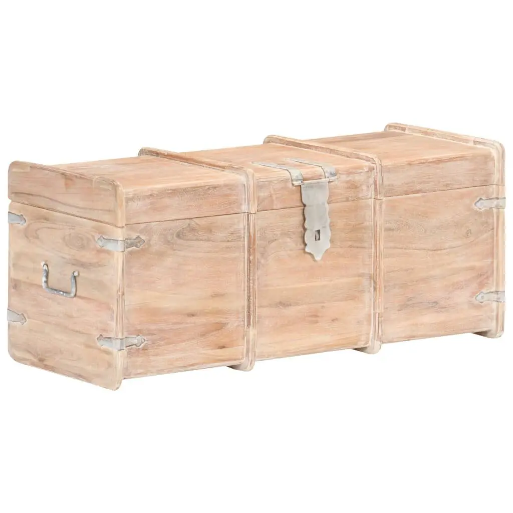 Storage Chest 35.4x15.7x15.7 Inches Solid Acacia Wood Large Decorative Trunk