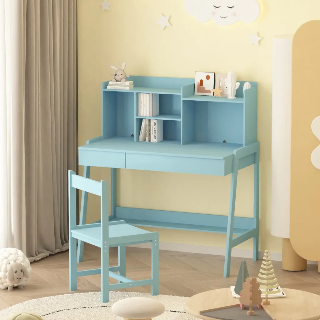 Modern Solid Wood Timeless Desk Children Boys Girls Bedroom Study jxy furniture