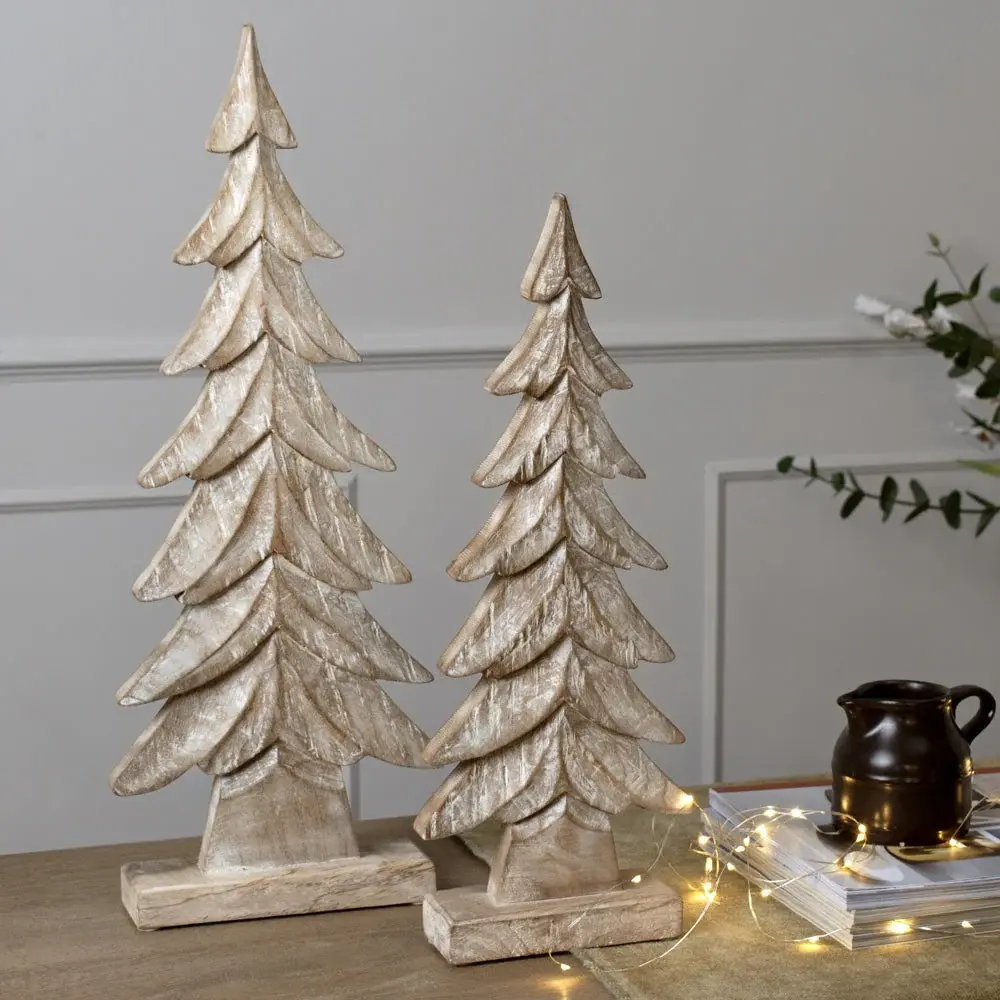 Carved Wood Generous Christmas Tree