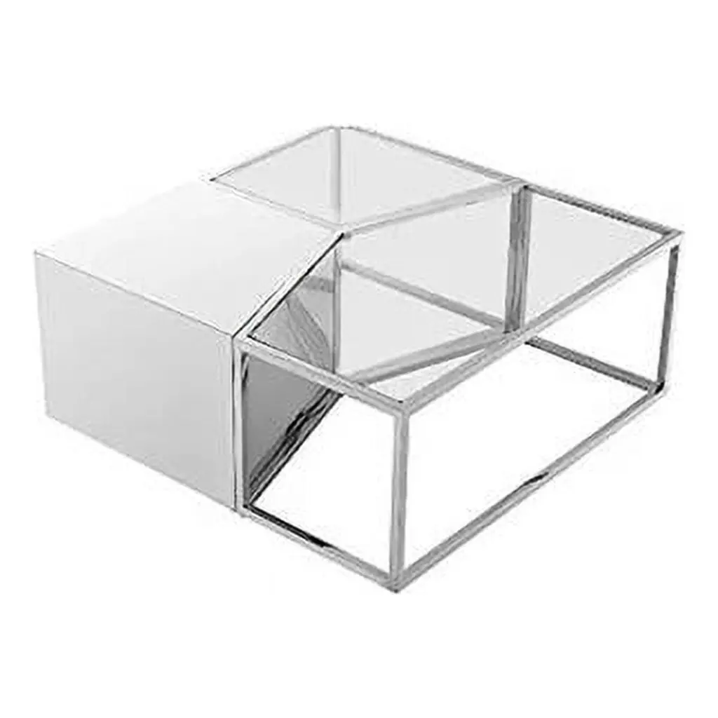 Posh Living Kristy 3 Piece Chrome Coffee Table 15.7 x 37.4 Inches Kd Muebles De Dormitorio