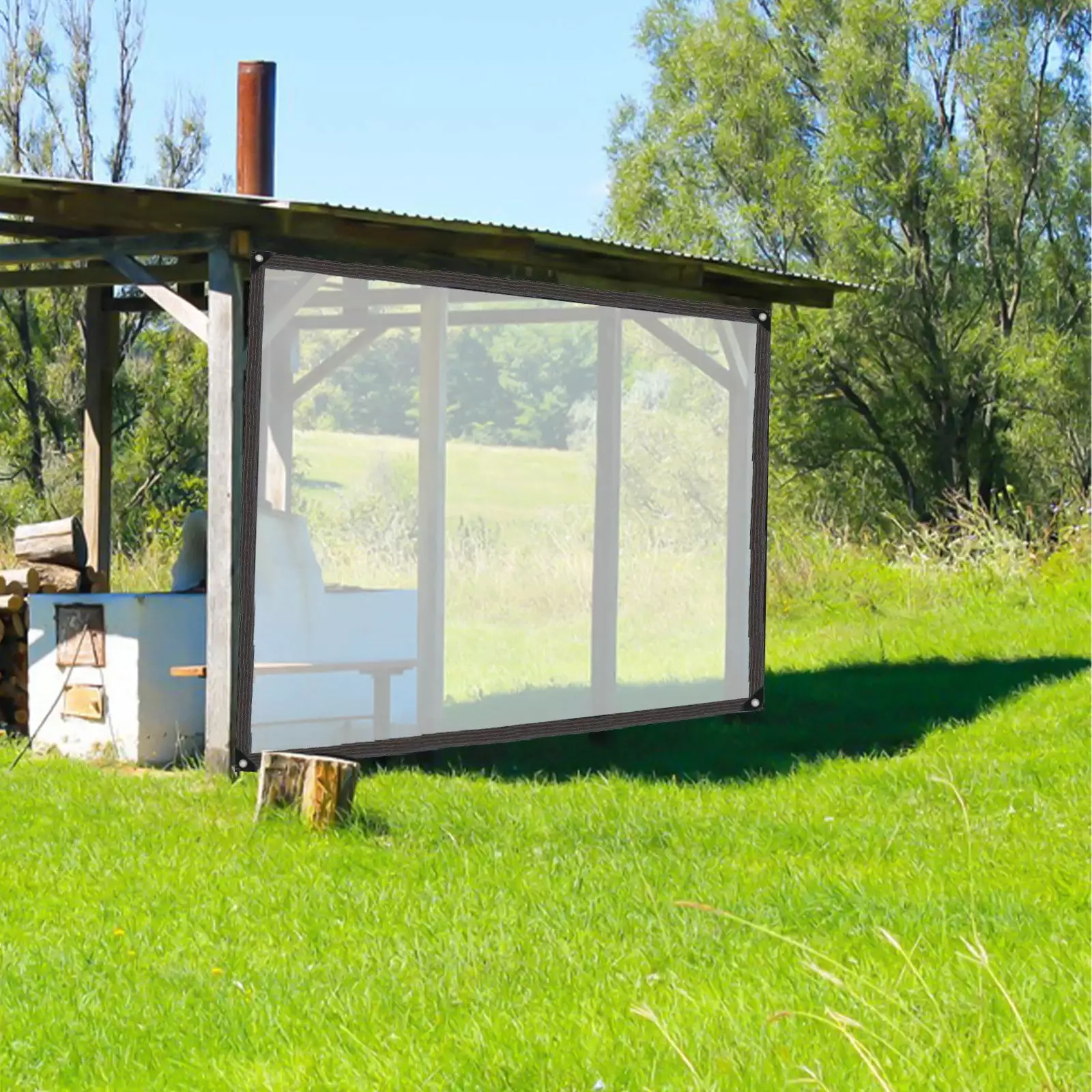 Lingouzi Clear Tarps Rustproof Grommets Heavy Duty Tarp Curtains Outdoor Use Waterproof UV Resistant