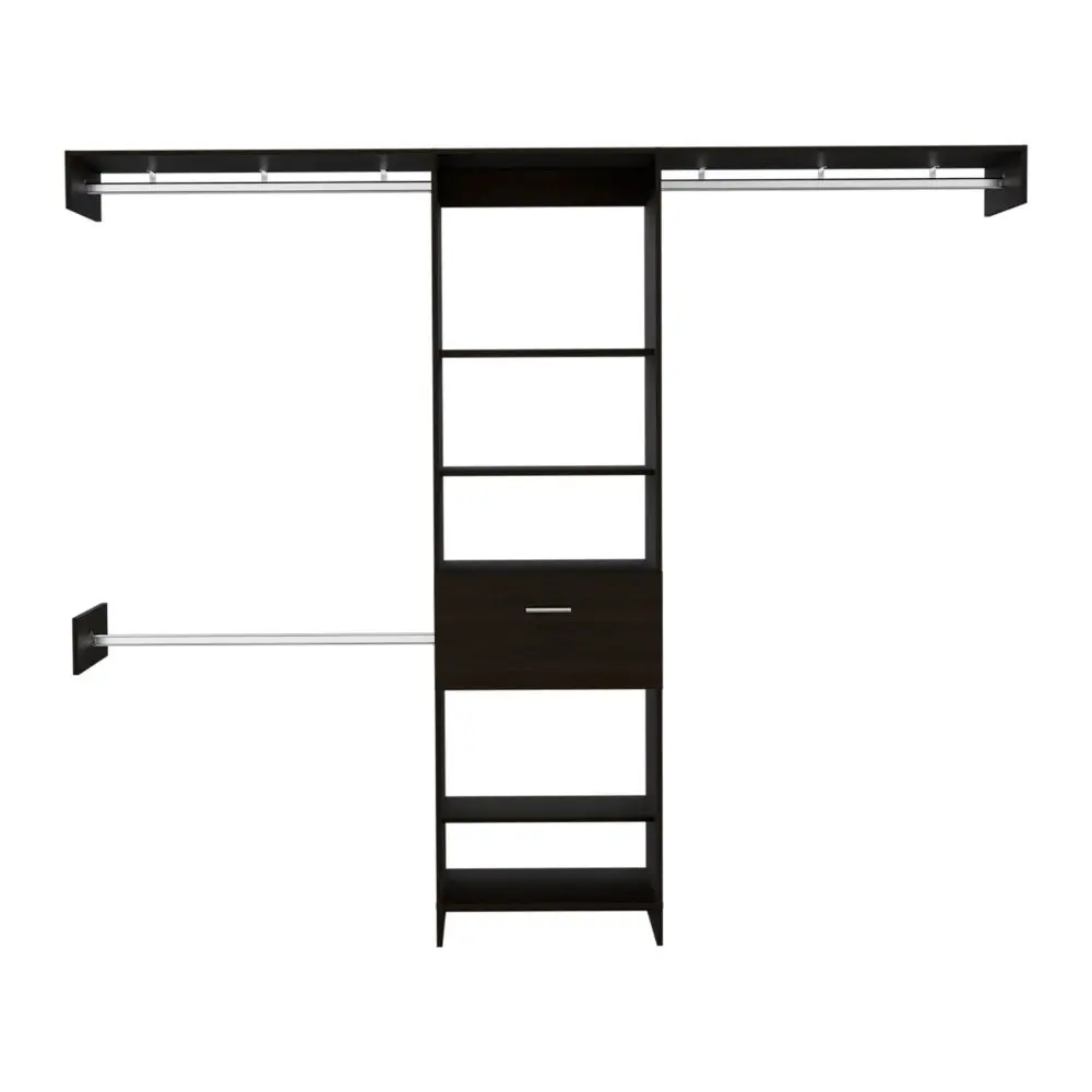 250 Closet System British Bedroom Black Particle Board treevol furniture