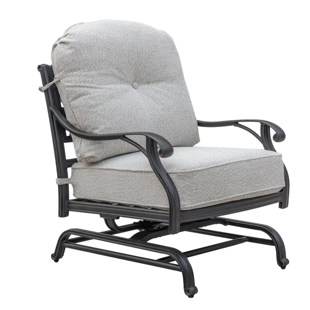 Chic Outdoor Patio Light Metal Motion Club Chairs Cushion Set 2 gathercraft