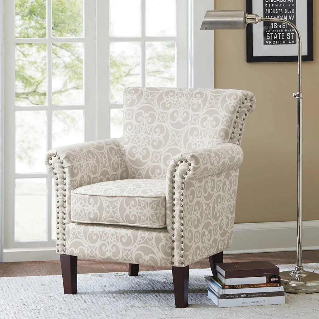 Brooke Tight Back Club Chair Multicolor Solid Wood Living Room Chair jla