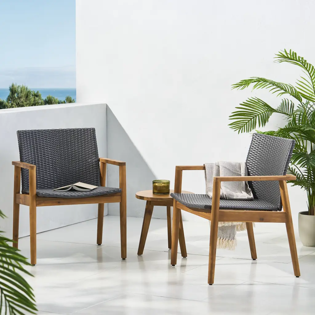 Bryan Club Chair Set 2 Natural Metal & Wood nh-ihave