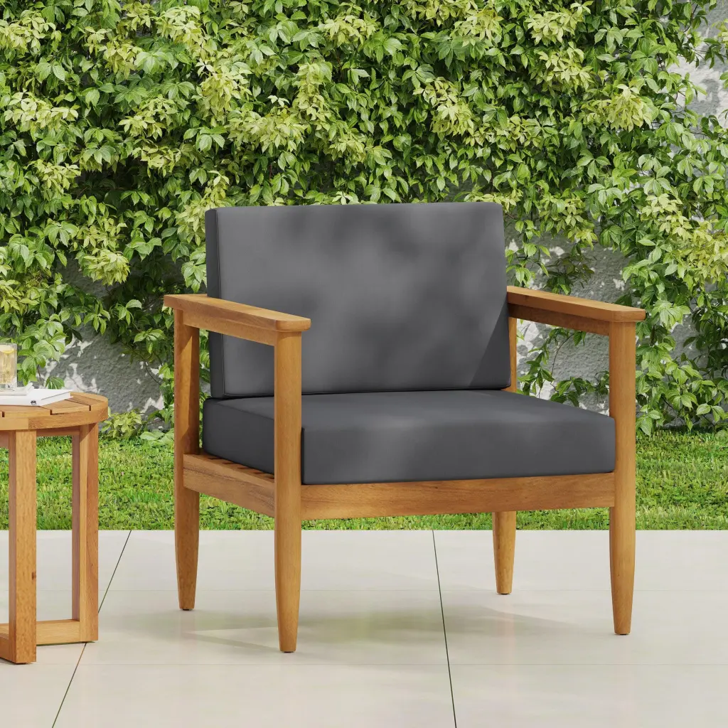 Gavin Club Chair Dark Grey Timber Material Lounge Chair nh-perfect home
