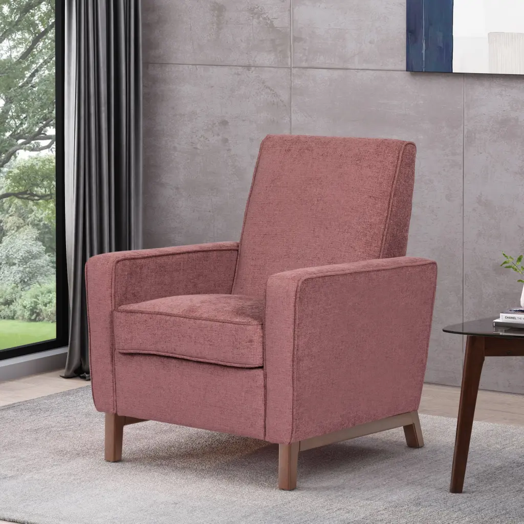 Club Chair Rose Material Upholstered Accent Chair Living Room nh-purenest