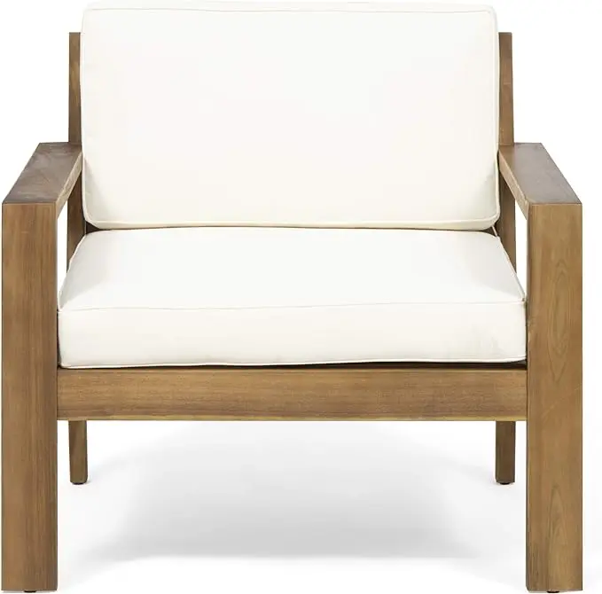 Santa Ana Club Chair Cream Acacia Wood nh-sunfay