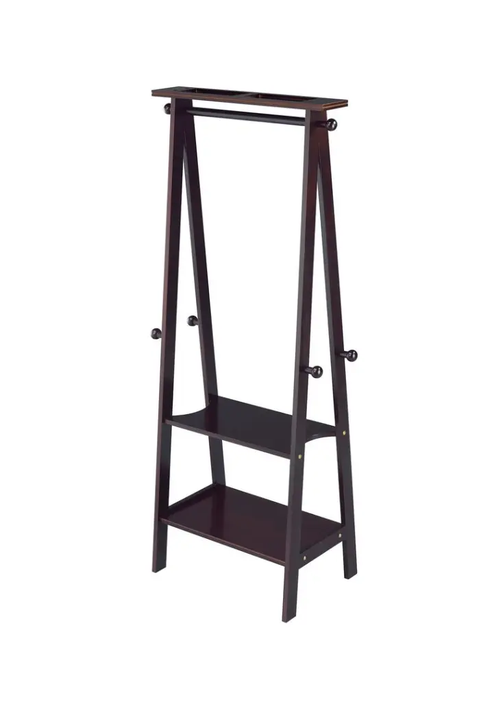 59 Inch Tall Timberen Garment Coat Rack Dark Espresso Finish Entryway Storage california home