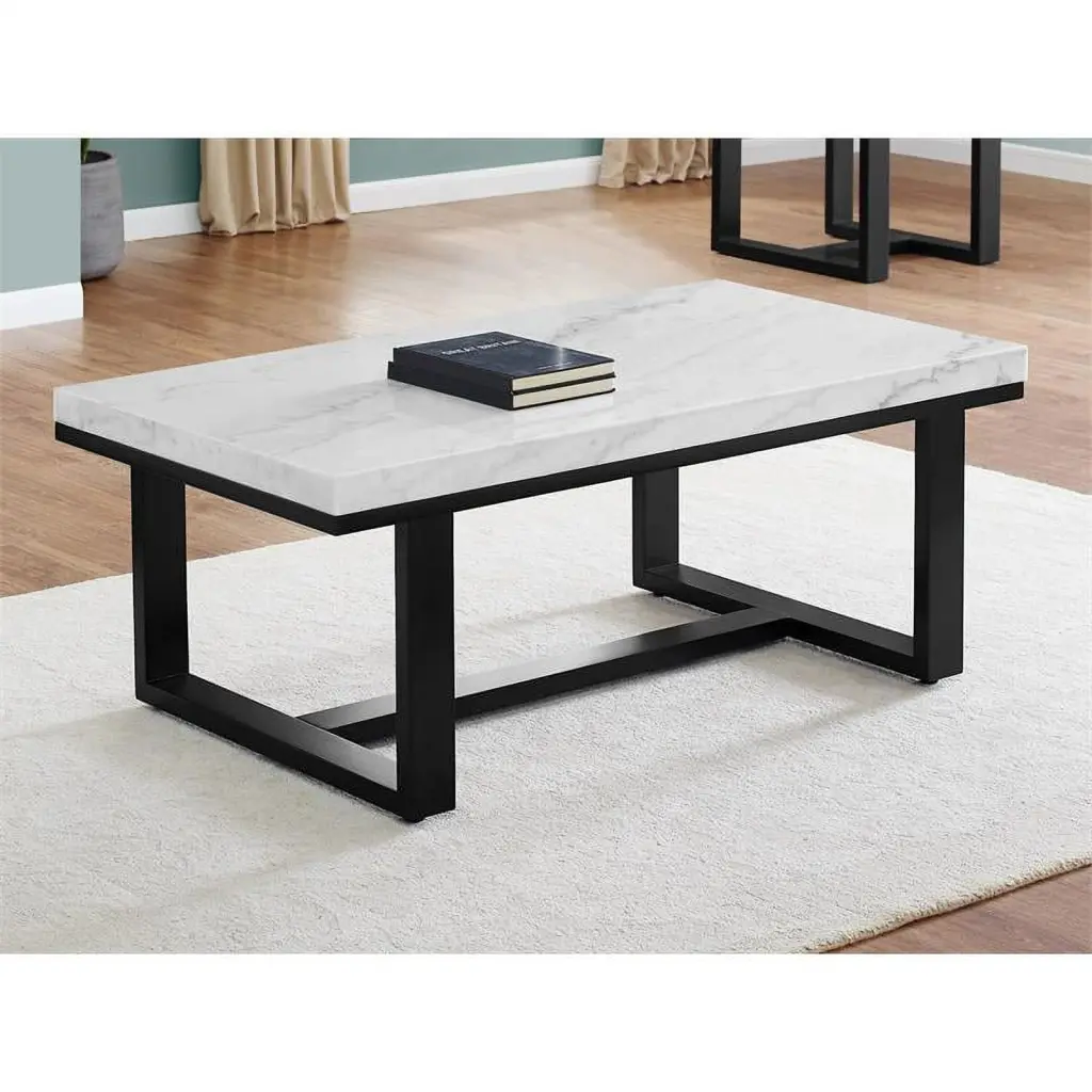Bowery Hill White Marble Top Cocktail Table