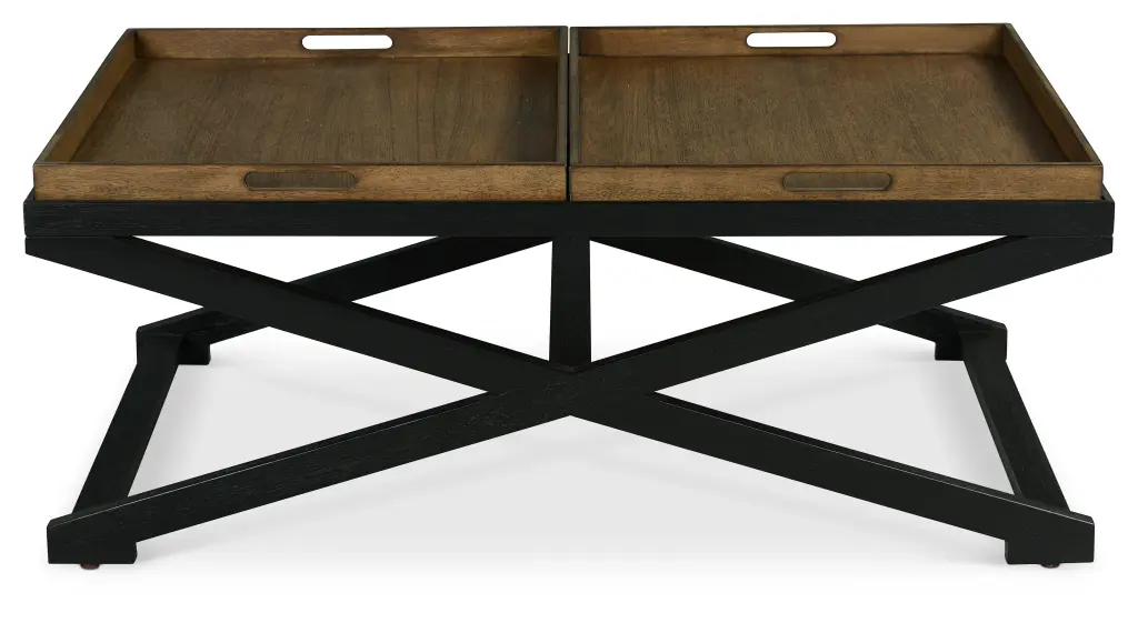Topeka Cocktail Table Brown Wood Living Room Coffee Table Modern Center Table steve silver furniture
