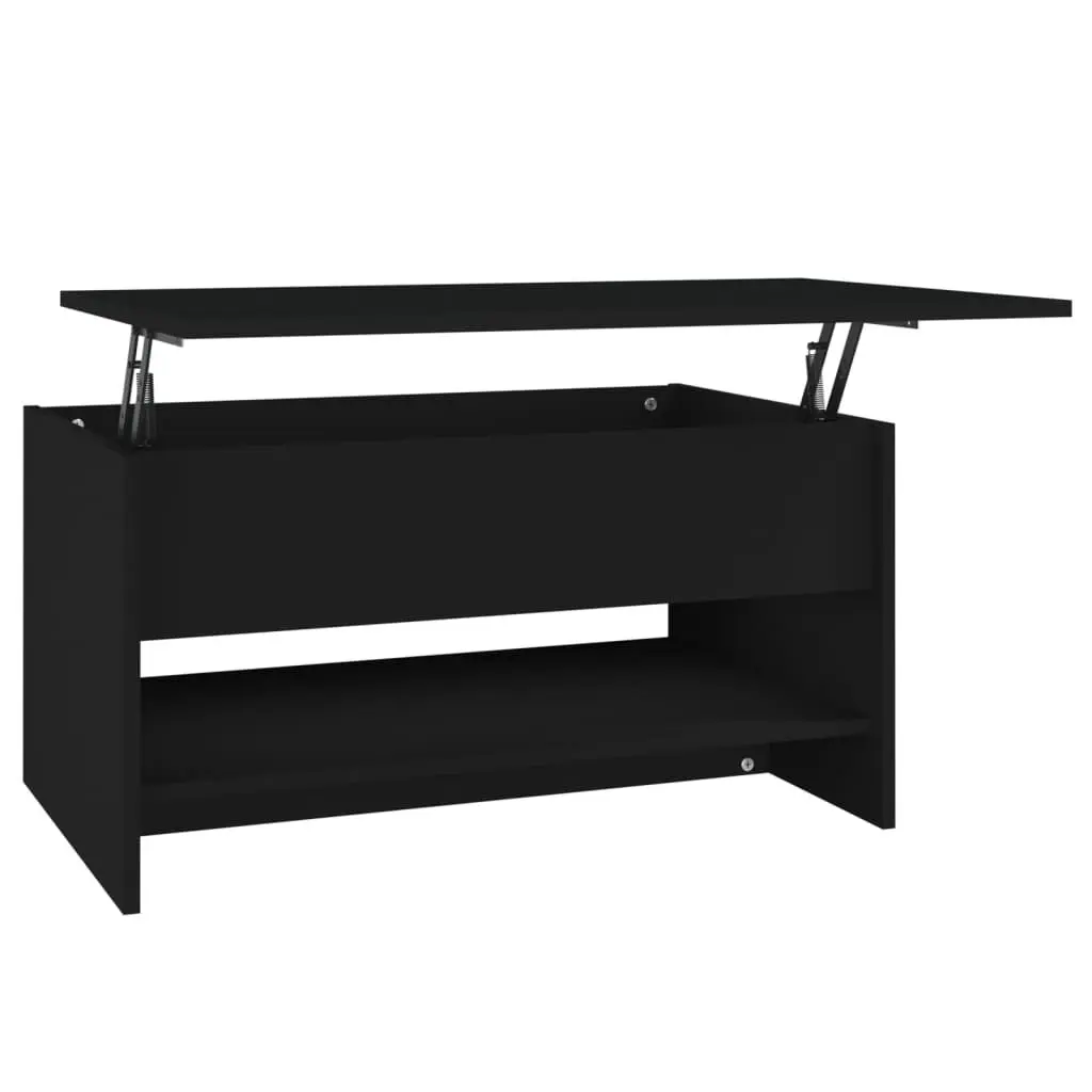 Coffee Table Black 31.5x19.7x15.7 Inches Engineered Wood Living Room